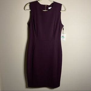 Calvin Klein Aubergine Sleeveless Sheath Dress [NWT]